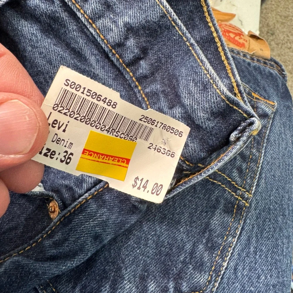 Levi's 501 Straight Leg‎ Jeans Mens W36 L29 Dark Wash Denim Blue